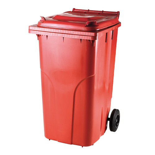 Plastični zabojnik za smeti 240 l - rdeč