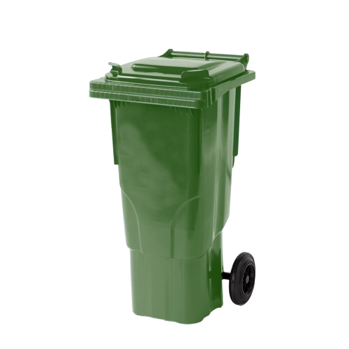 Plastični zabojnik za smeti 60 l / zelen, črn