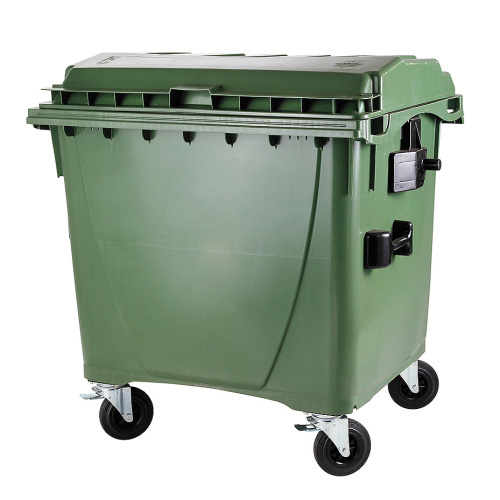Plastini kontejner za smeti 1100 l / moder, zelen, rn, rumen, rjav, rde