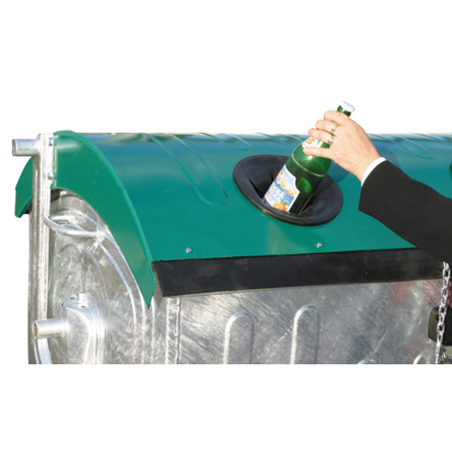 Kovinski zabojnik za smeti 1100 l - steklo